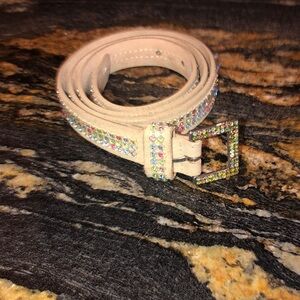 Belt, Leather and rhinestone